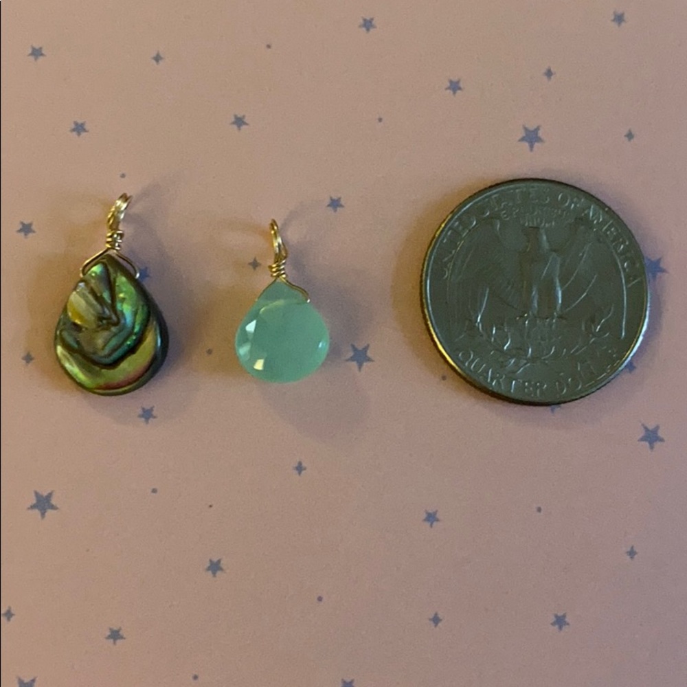 Chalcedony and Abalone pendants 🐚